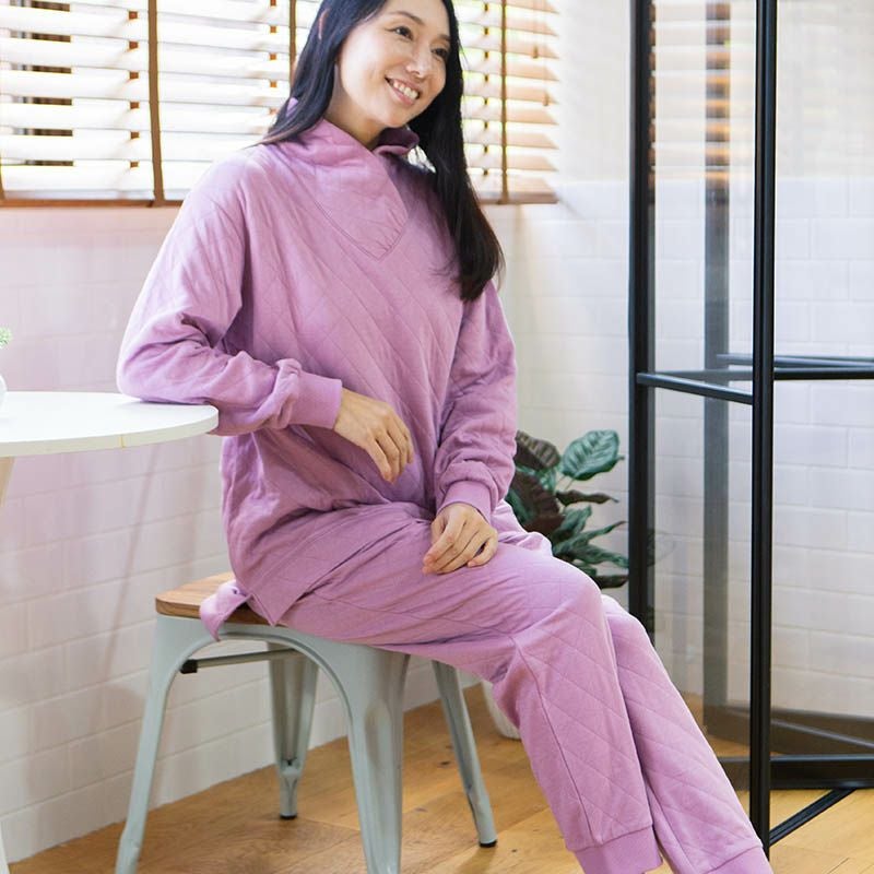 レディース｜光電子(R)スーパーキルト 首元あったか 無地 長袖 上下