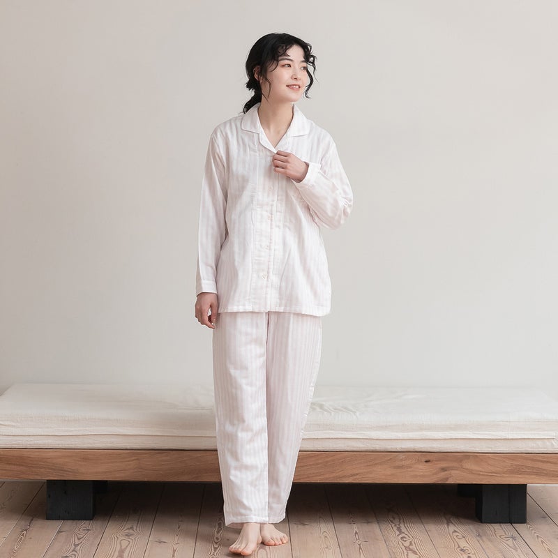 快眠ラボ   三重ガーゼ 日本製　綿100％　 パジャマ Kaimin Labo パジャマ ギフト 母の日 レディース 婦人 日本製 無撚糸 ストレッチ 起毛 3重ガーゼ 綿100％ パジャマ ルームウェア  M L 雲ごこち 【RR9C】 : こだわり安眠館 ヤフーショッピング店 - 通販 - Yahoo!ショッピング 