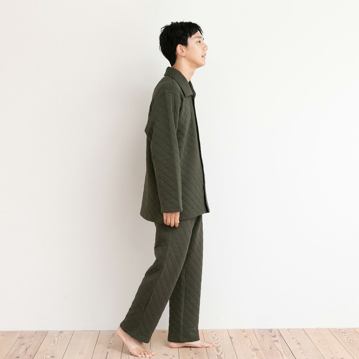 メンズ｜暖炉のような暖かキルティングパジャマ（保湿加工）｜快眠ラボ