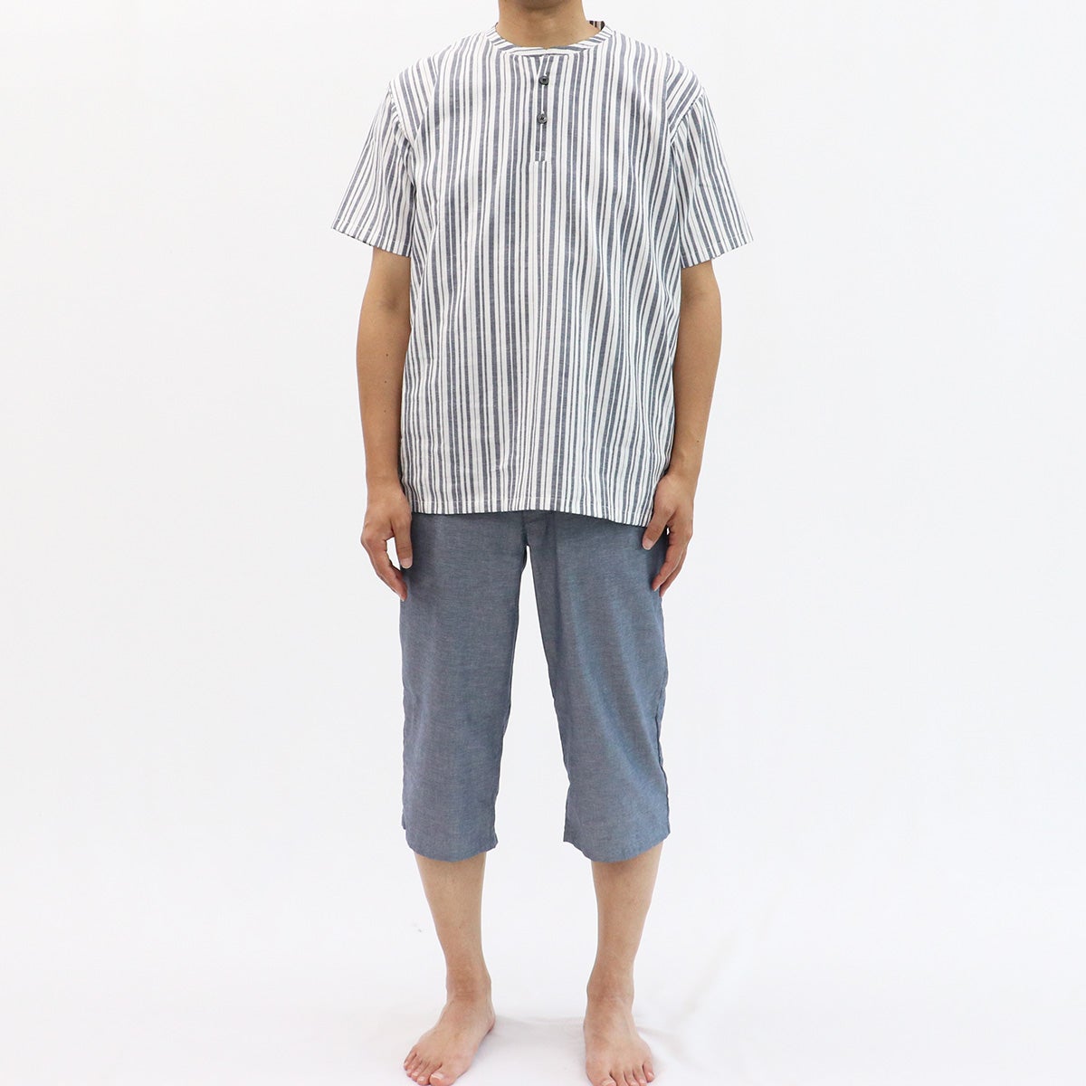 メンズ｜校倉織り（あぜくらおり）半袖 7分丈パンツ｜快眠ラボ公式